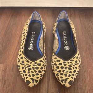 Rothy's Tan and Black Animal Print Loafers
